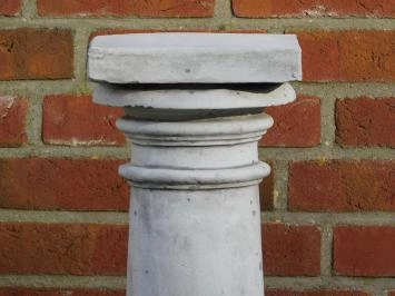 Runder Sockel - quadratisch - 80 cm - klassische Säule - Weiß