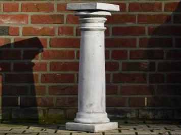 Runder Sockel - quadratisch - 80 cm - klassische Säule - Weiß