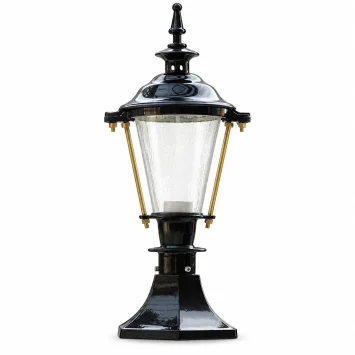 Zwarte sokkellamp met messing accenten – buitenlamp – 51 cm