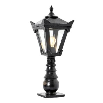 Sokkellamp Victoriaans - gietijzer zwart - buitenlamp