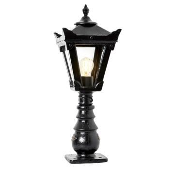 Lampadaire sur socle victorien - fonte noire - lampe d'extérieur