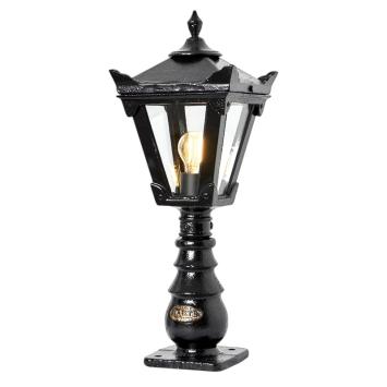 Sokkellamp Victoriaans - gietijzer zwart - buitenlamp