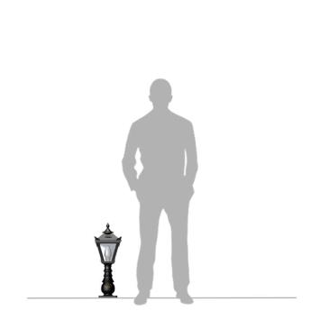 Sokkellamp Victoriaans - gietijzer zwart - buitenlamp
