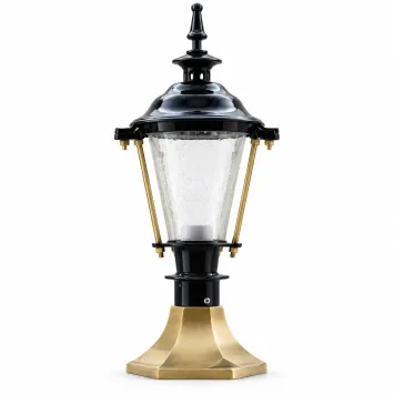 Sokkellamp met messing voet – zwarte buitenlamp – 51 cm