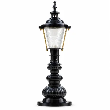 Klassieke zwarte sokkellamp met messing accenten – 74 cm