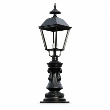 Buitenlamp op sokkel - 103 cm - zwart - klassieke tuinlamp