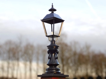 Lampe d'extérieur sur socle - 103 cm - noir - lampe de jardin classique