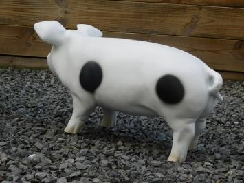 Sparschwein - weiß mit schwarzen Punkten - Polystone