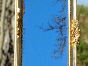 Miroir vintage de style Louis XVI – couleur or – 175 cm