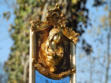 Miroir vintage de style Louis XVI – couleur or – 175 cm