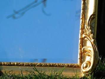 Miroir vintage de style Louis XVI – couleur or – 175 cm