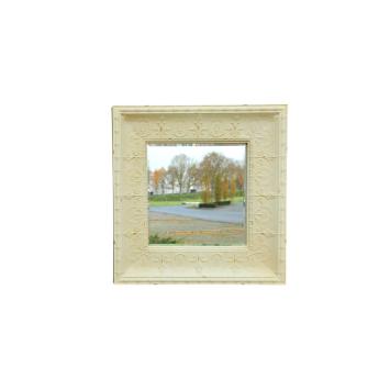 Grote forse spiegel in old-white-rust metalen frame