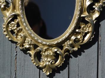 Sierlijke spiegel met engelen - lijst in parelmoer kleur - wanddecoratie