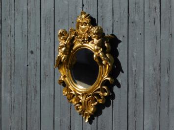 Sierlijke spiegel met engelen - goudkleurige lijst - wanddecoratie