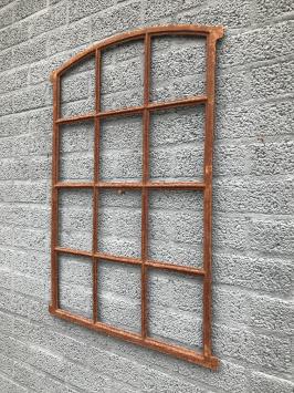 Schuur- stal-raam 12 raamvelden, ideaal gietijzeren raam voor in de tuinmuur, 94.5 x 66.5 cm
