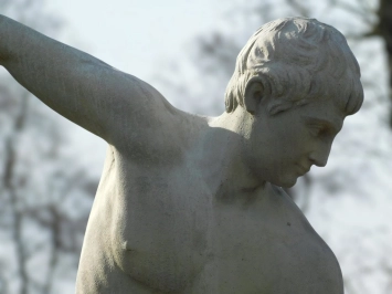 Groot Standbeeld van een Discuswerper - 230 cm - Vintage Gietsteen