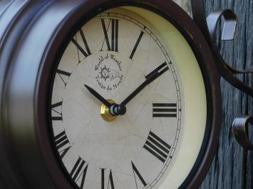 Horloge de gare avec thermomètre – 30 cm – acier doux et verre
