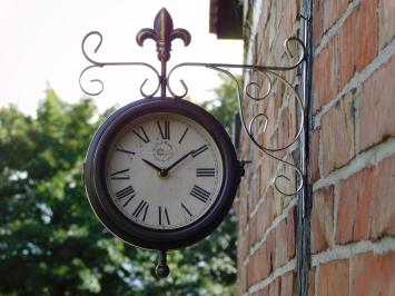 Horloge de gare avec thermomètre – 30 cm – acier doux et verre