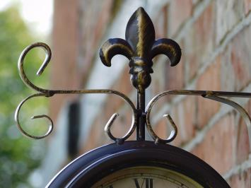 Horloge de gare avec thermomètre – 30 cm – acier doux et verre