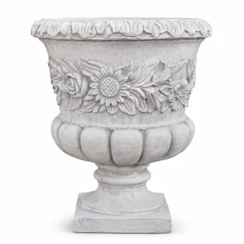 Bloempot ‘Zonnebloem’ – 60 cm – vol steen – sierlijk motief