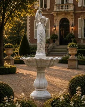 Fontein vrouw – 170 cm – steen – klassiek waterornament