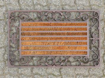 Robuste Fußmatte mit Kokosnuss-Rollerbürsten - Gusseisen