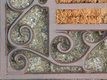 Robuste Fußmatte mit Kokosnuss-Rollerbürsten - Gusseisen