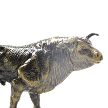 Statue de taureau - tirelire - 27 cm - fonte - décoration