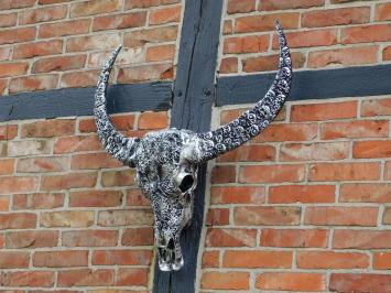 Stierenschedel XL met Skulls - 85 x 80 cm - Polystone