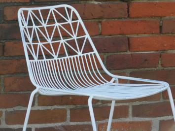 Stuhl Metall, Antikweiß, Gartenstuhl, Gartendeko