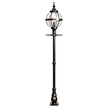 Lantaarnpaal 250 cm - globe lamp - gietijzer - zwart