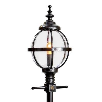 Lantaarnpaal 250 cm - globe lamp - gietijzer - zwart
