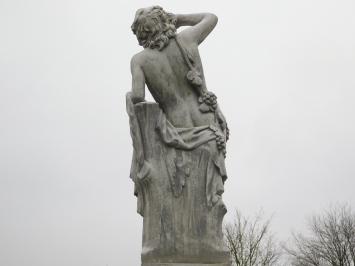 Tuinbeeld Dionysos/Bacchus op Sokkel - 200 cm - Steen