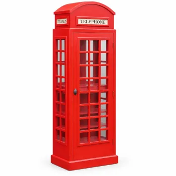 XXL rode telefooncelkast – 200 cm – Londense stijl