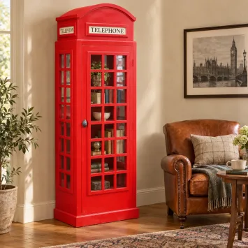 XXL rode telefooncelkast – 200 cm – Londense stijl