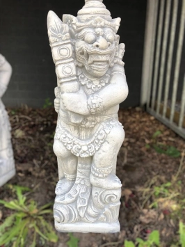 Lot de 2 gardes de temple - pierre - 65 cm - Guerriers balinais