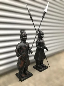 Satz Krieger – Gartenfiguren – Stein – Terrakotta-Armee