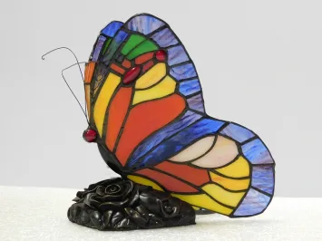 Schmetterlingslampe im Tiffany-Stil – Buntglas – 22 cm