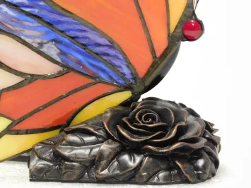 Lampe papillon de style Tiffany – verre coloré – 22 cm