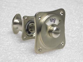 Verrou de toilette classique – 'vrij/bezet' – nickel mat – élégant