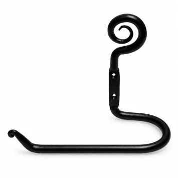 Toiletrolhouder zwart – gietijzer – 24 cm – landelijk