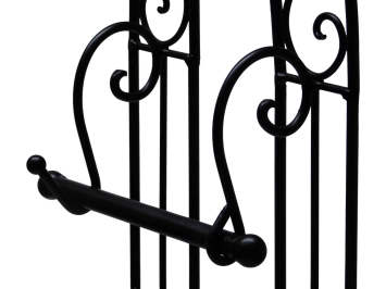 Porte-rouleau de papier toilette sur pied – 75 cm – en fer forgé noir