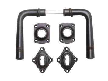 Set deurklinken met klink- en slotrozetten - BB - ijzer