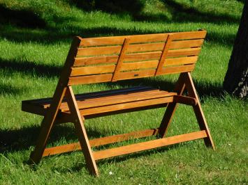 Tuinbank inklapbaar, hardhouten bank voor in de tuin, teak kleur