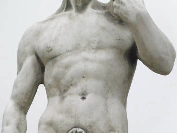 David op sokkel - stenen tuinbeeld - 170 cm - klassiek wit