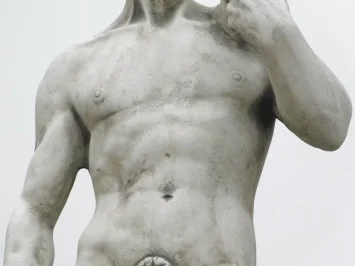 David op sokkel - stenen tuinbeeld - 170 cm - klassiek wit
