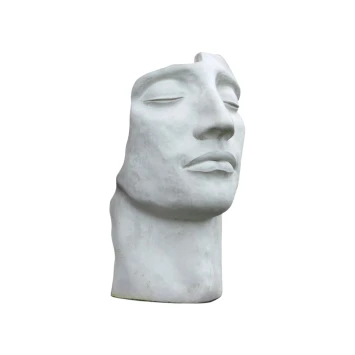 Groot tuinbeeld van een gezicht - The Face - stenen kunst