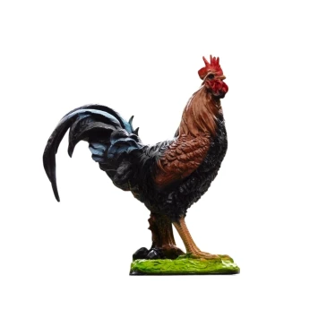 Decoratieve haan – polystone – zwart en bruin – 50 cm