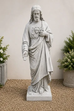 Große Gartenstatue von Jesus – Heiliges Herz – 120 cm hoch