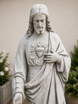 Grande statue de jardin de Jésus - Sacré-Cœur - 120 cm